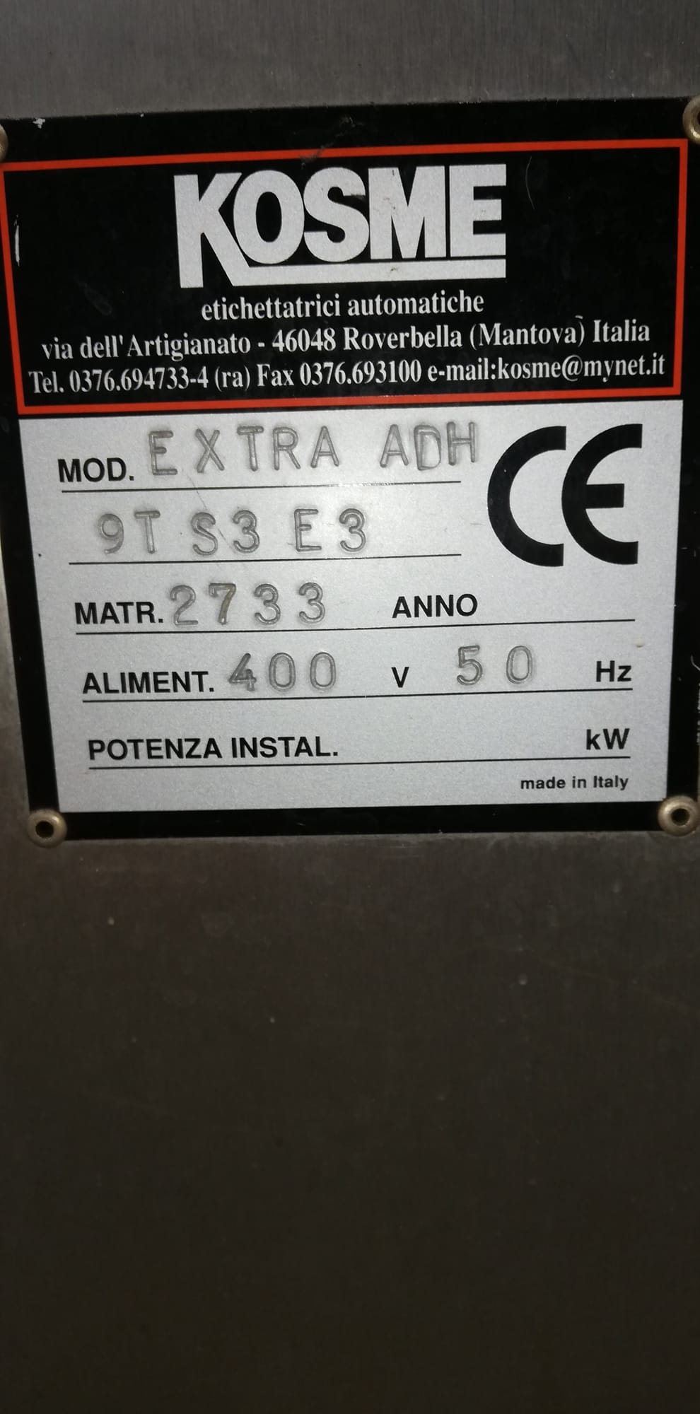 Kosme 9-head rotary labeller