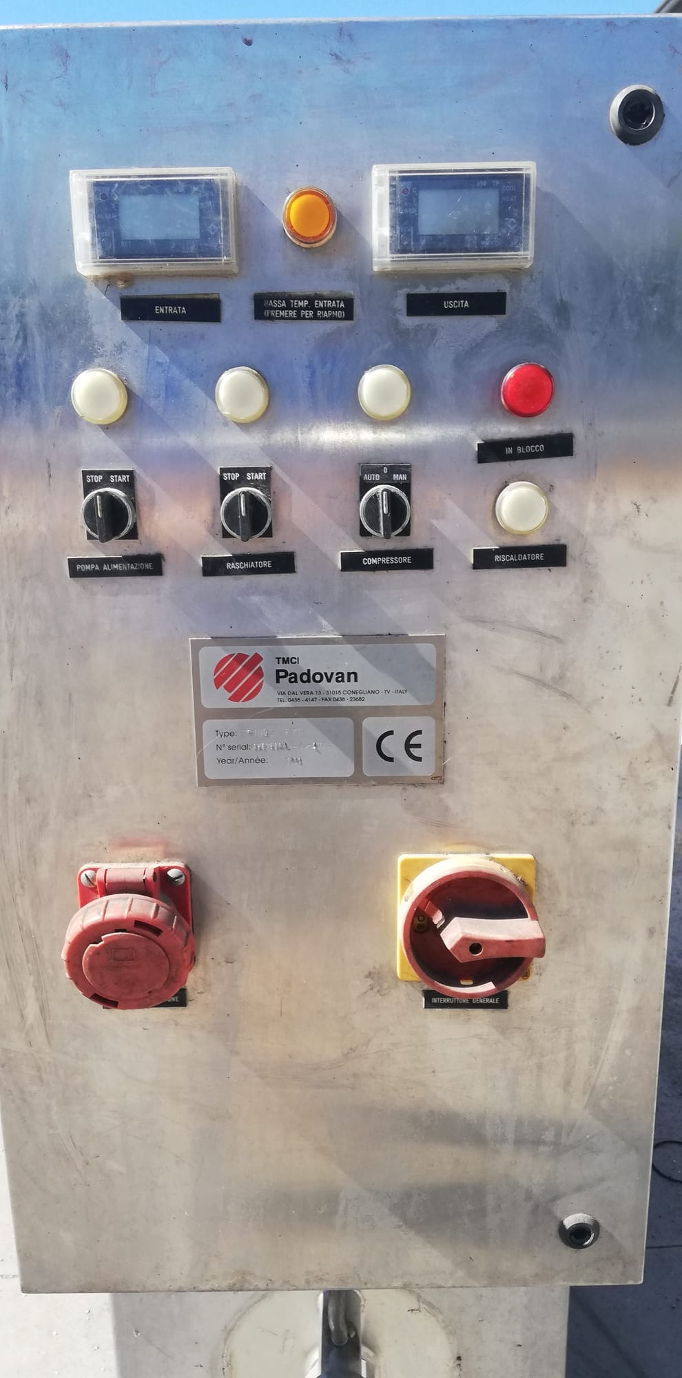 Padovan stainless-steel scraped-surface chiller