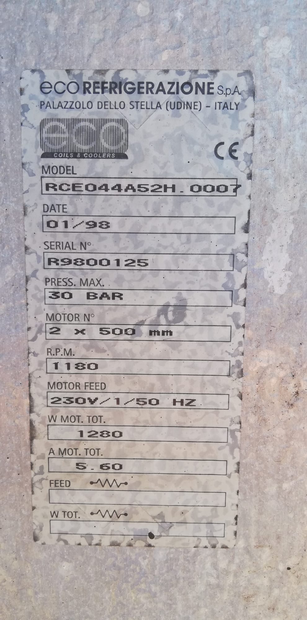Padovan stainless-steel scraped-surface chiller