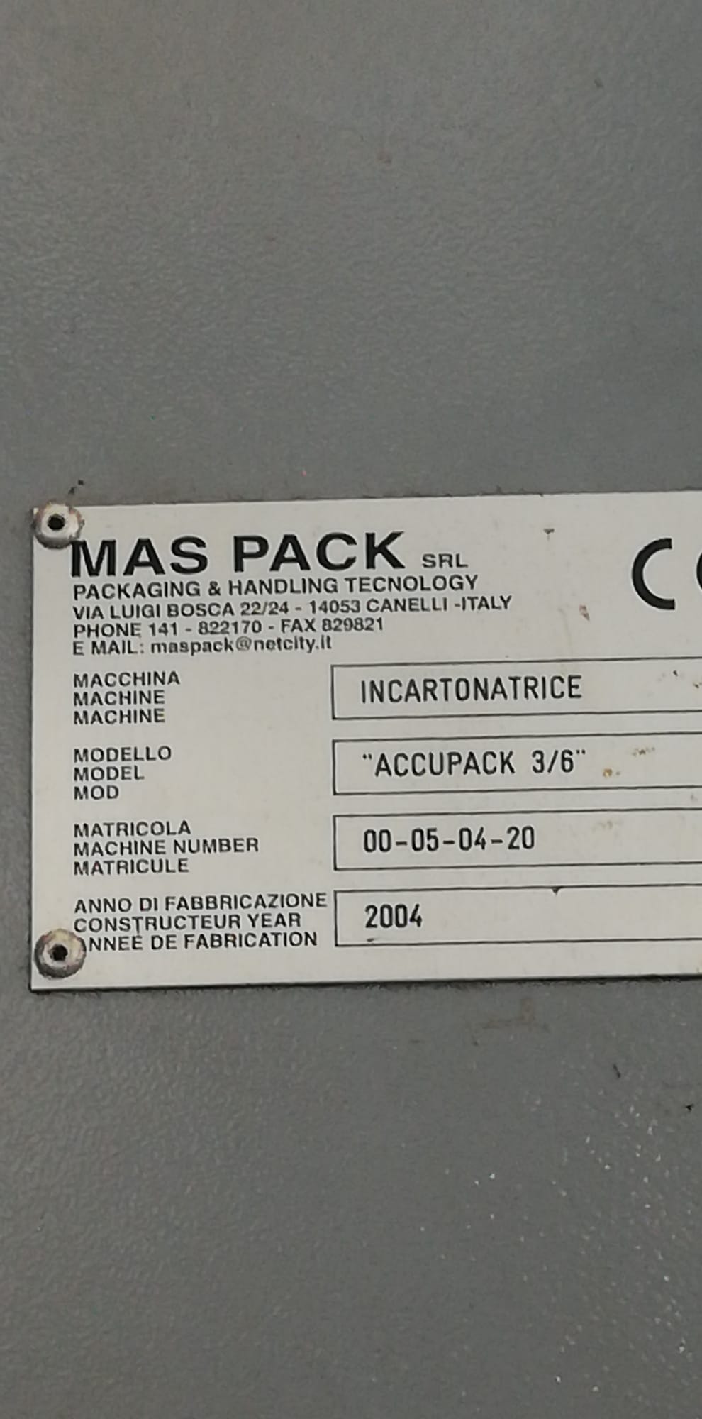 Mas Pack case packer