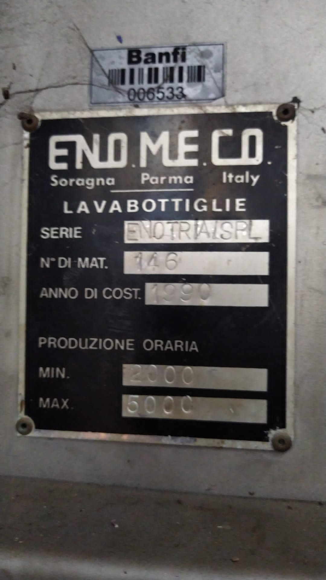 Enomeco 12-row bottle soaker-washer