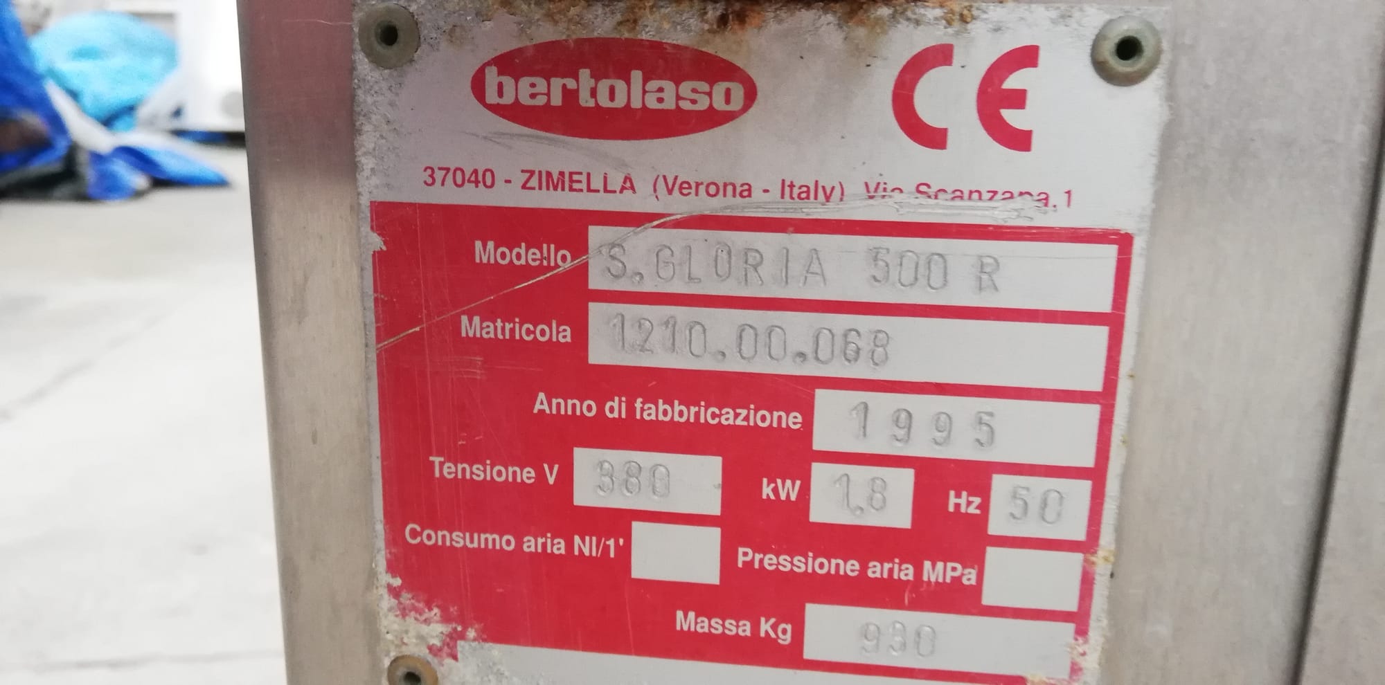 Bertolaso Super Gloria 500 single-head corker
